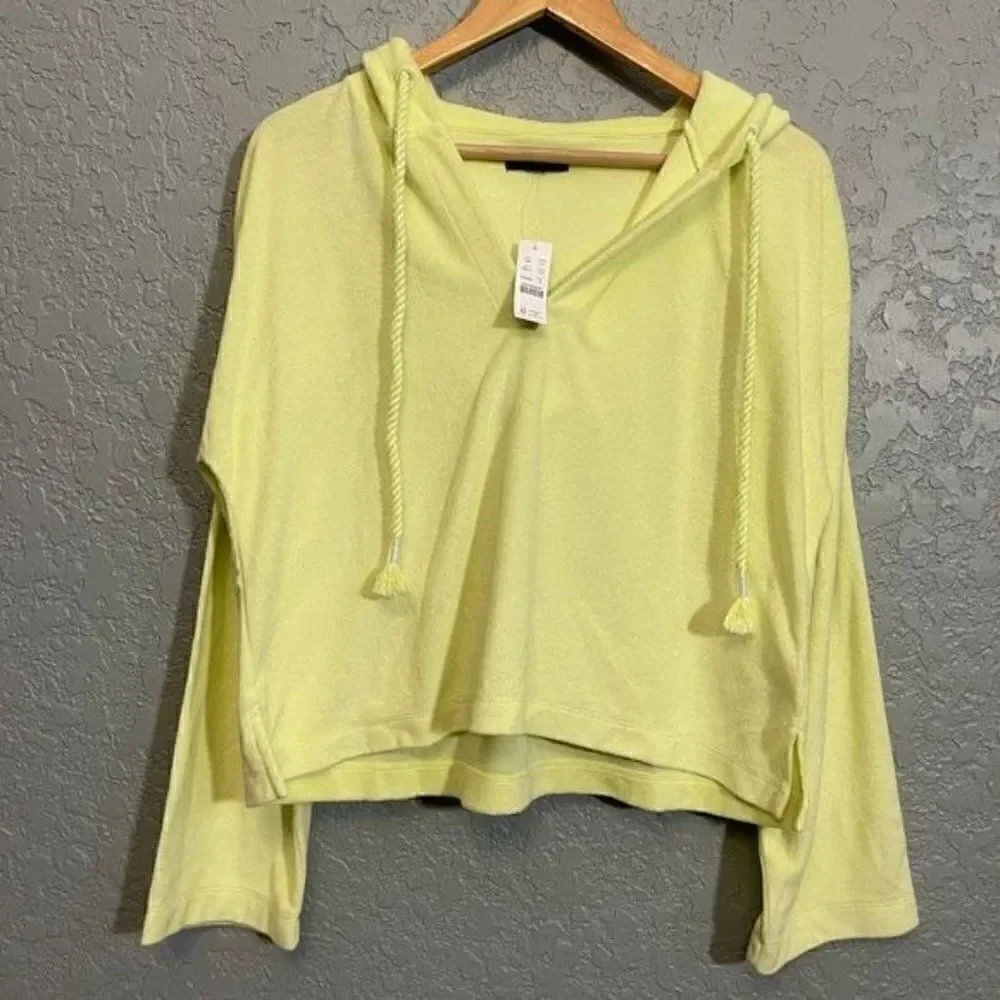 J. Crew Terry V-Neck Pullover Beach Hoodie